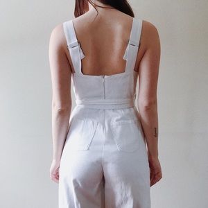 Anthropologie White Wide Leg Jumpsuit